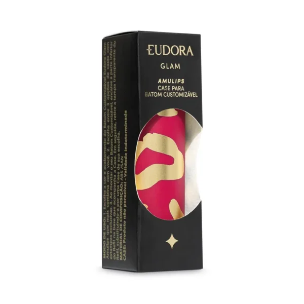 Case Para Batom Customizável Rosa Glamour Glam Amulips