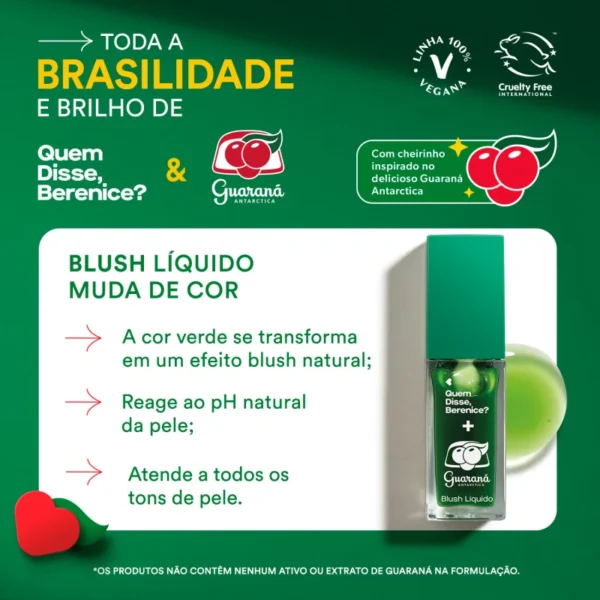Blush Líquido Que Muda de Cor QDB Guaraná Antarctica 6,8ml - Imagem 3