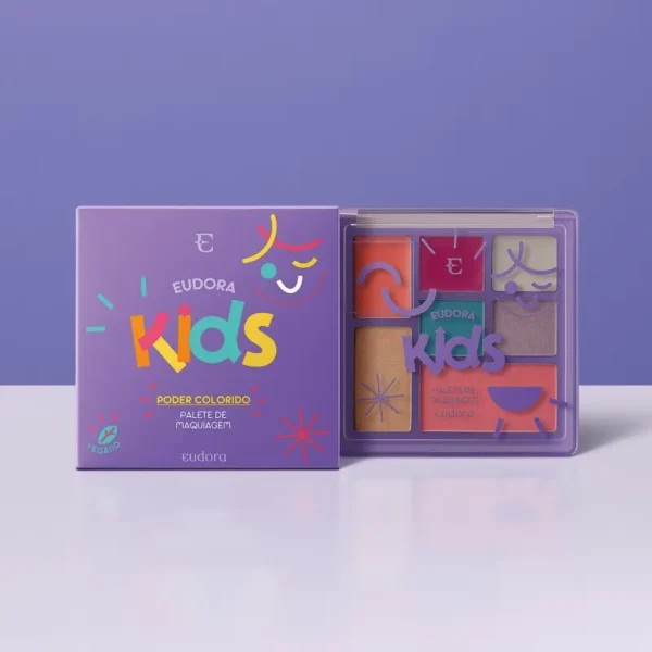 Palete de Maquiagem Multifuncional Poder Colorido Eudora Kids 7g
