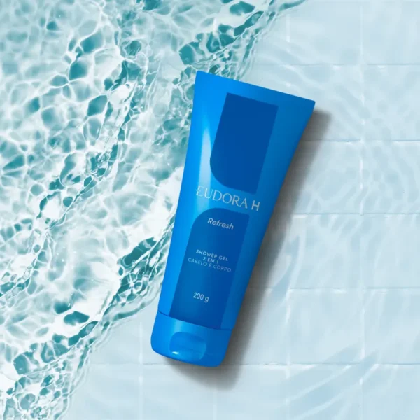 Shower Gel 2 em 1 Cabelo e Corpo Eudora H Refresh 200g - Imagem 2