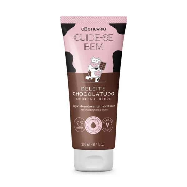 Loção Desodorante Hidratante Corporal Cuide-se Bem Deleite Chocolatudo 200ml - Imagem 3