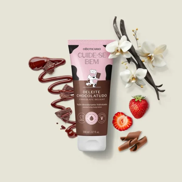 Loção Desodorante Hidratante Corporal Cuide-se Bem Deleite Chocolatudo 200ml - Imagem 2
