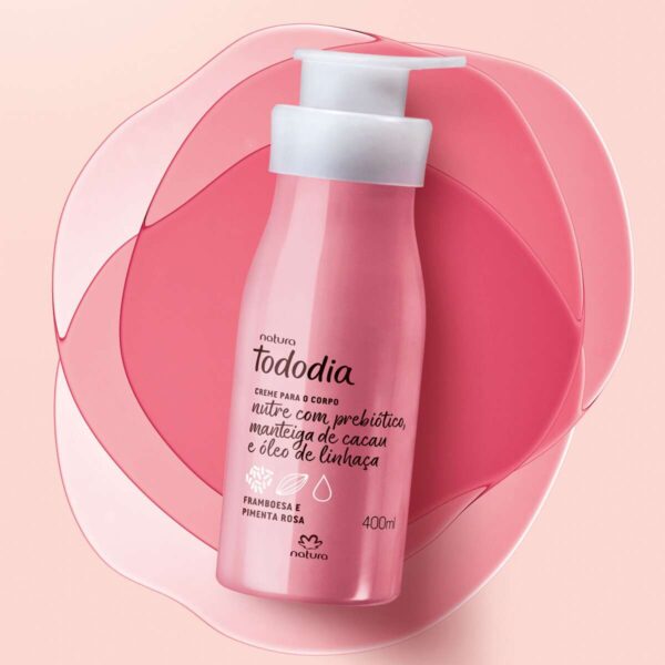 Creme Desodorante Nutritivo para o Corpo Framboesa e Pimenta Rosa Tododia 400ml - Imagem 2