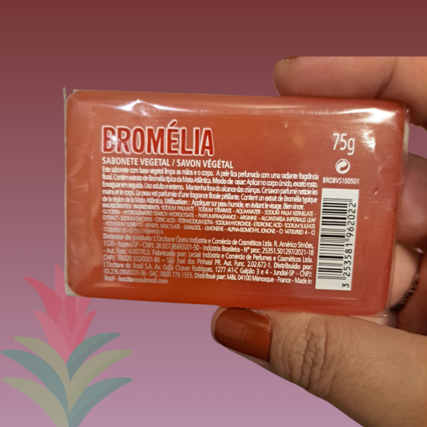 Sabonete Vegetal Vermelho Bromélia 75g - Imagem 2
