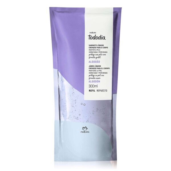 Refil Sabonete Líquido Cremoso para o Corpo Tododia Algodão 300 ml