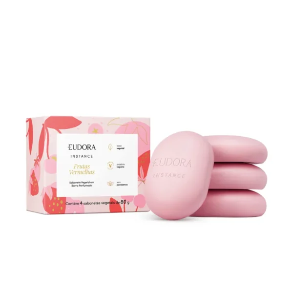 Sabonete Vegetal em Barra Perfumado Instance Frutas Vermelhas 4x80g - Imagem 2