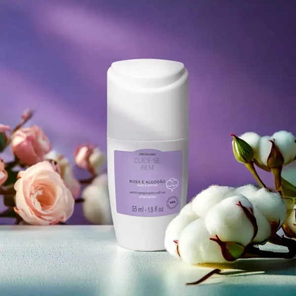 Desodorante Roll-On Cuide-se Bem Rosa e Algodão 55ml - Imagem 2
