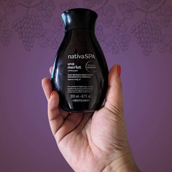 Óleo Bifásico Hidratante Desodorante Corporal Nativa Spa Uva Merlot 200ml - Imagem 2