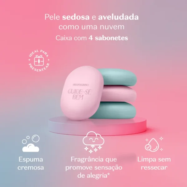 Kit Sabonetes Sortidos Cuide-se Bem Nuvem de Alegria 4x80g - Imagem 3