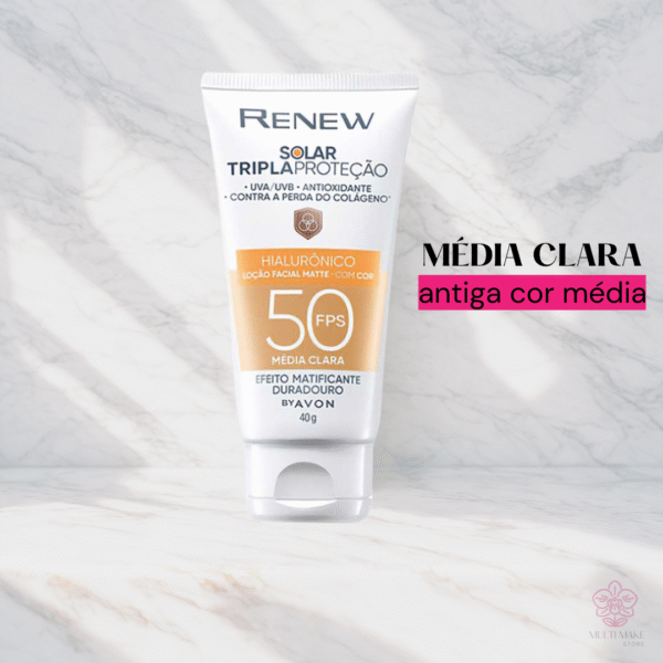 Protetor Solar Renew Com Cor Média Clara Fps 50 - 40g