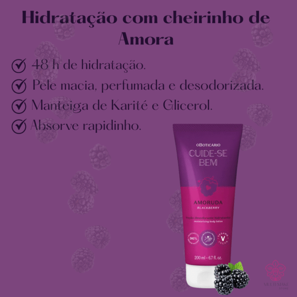 Loção Hidratante Desodorante Corporal Cuide-se Bem Amoruda 200ml - Imagem 2