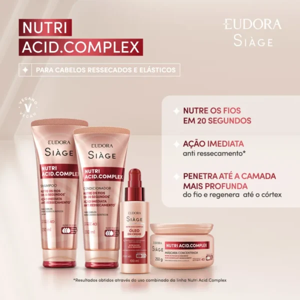 Combo Siàge Nutri Acid.Complex: Shampoo 250ml + Condicionador 200ml + Máscara 250g - Imagem 2