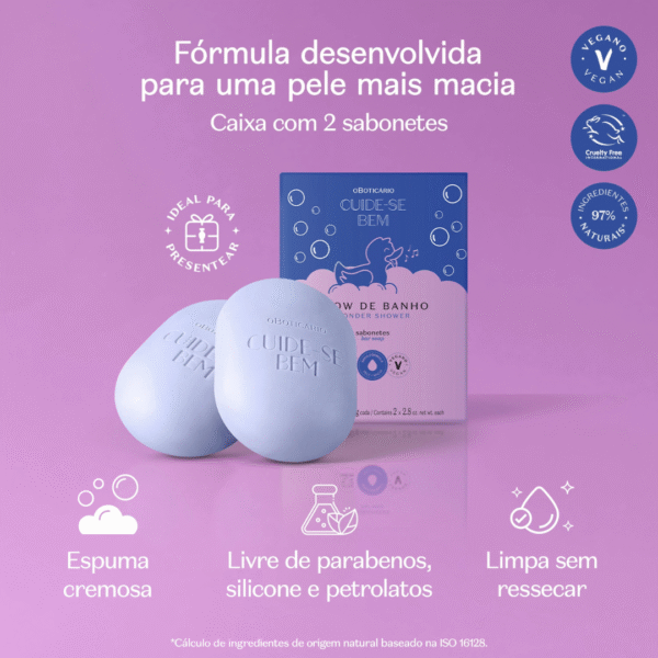 Sabonetes em Barra Cuide-se Bem Show de Banho 2x80g - Imagem 2
