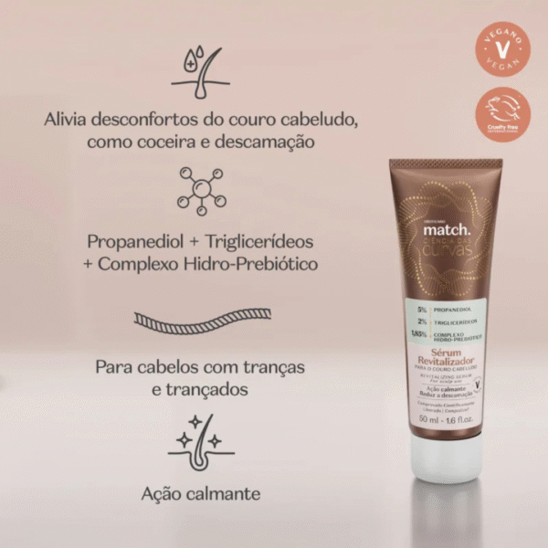 Sérum Revitalizador Para o Couro Cabeludo Match Ciência das Curvas 50ml - Imagem 2