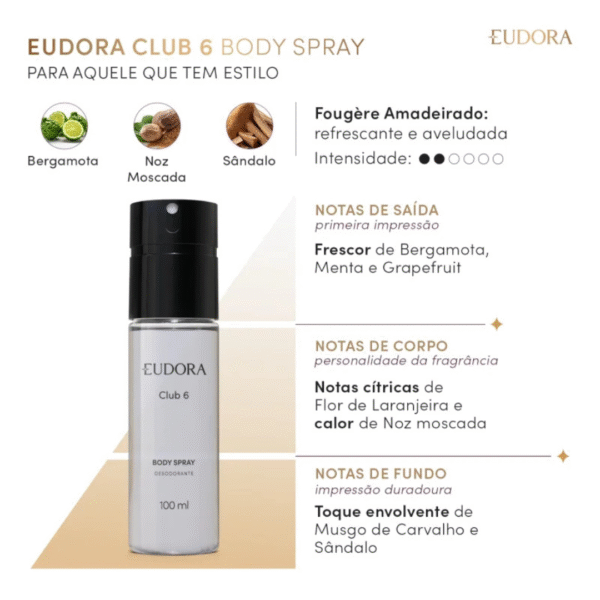 Desodorante Body Spray Club 6 100ml - Imagem 2