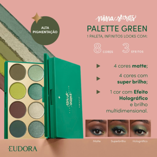 Palette de Sombras Niina Secrets Green 5,6g - Imagem 4